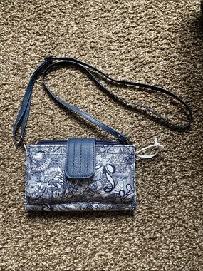 Sakroots Navy Floral Crossbody Wallet